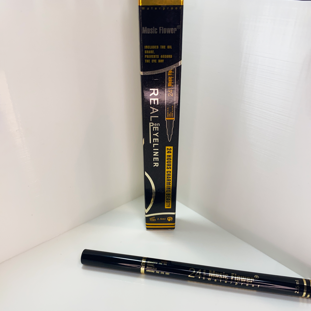Music Flower Real Pen Eyeliner 24H Delineador a Prueba de Agua
