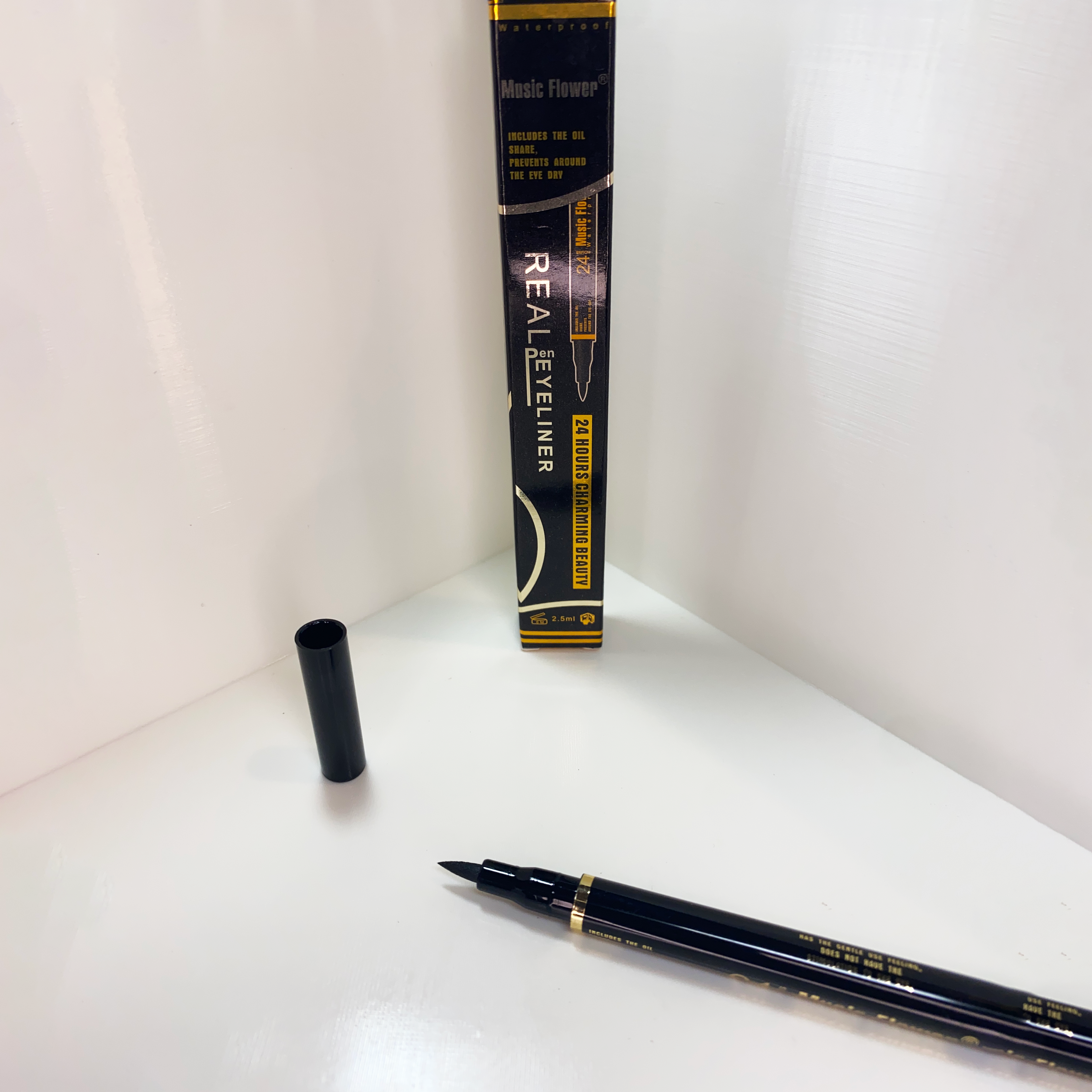 Music Flower Real Pen Eyeliner 24H Delineador a Prueba de Agua